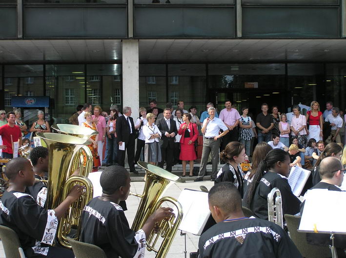 Begrung der Gste durch die sdafrikanische Musikkapelle KwaZulu-Natal Yout Wind Band 