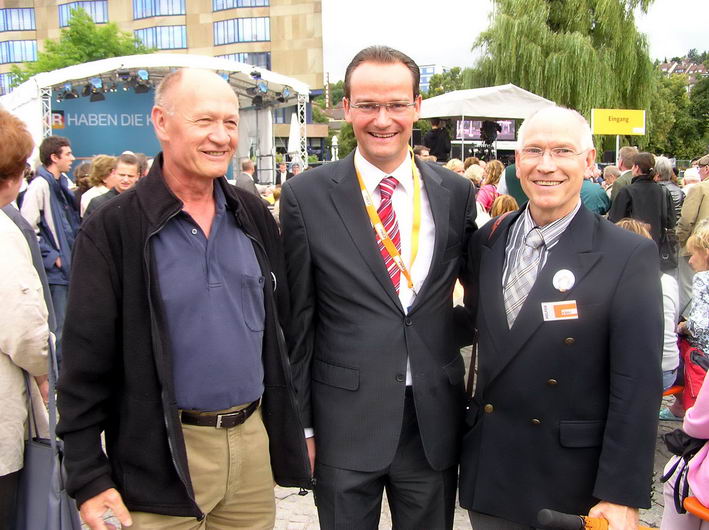 Harald Schwender (Maulbronn-Zaisersweiher) MdB Gunther Krichbaum und Erhard Knittel (Maulbronn) 